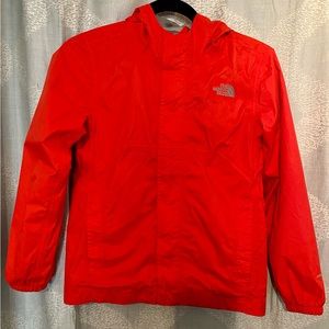The North Face boys orange raincoat, Medium, 10/12